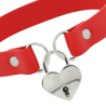 COQUETTE - CHIC DESIRE COLLAR CUERO VEGANO ROJO ACCESORIO CORAZÓN CON LLAVE