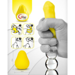 G-VIBE - HUEVO MASTURBADOR TEXTURADO REUTILIZABLE AMARILLO