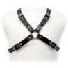 LEATHER BODY - BLACK BUCKLE HARNESS FOR MEN