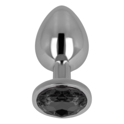 OHMAMA - PLUG ANAL CON CRISTAL NEGRO 8 CM