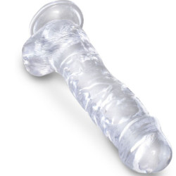 KING COCK - CLEAR PENE REALISTICO CON TESTICULOS 16.5 CM TRANSPARENTE