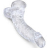 KING COCK - CLEAR PENE REALISTICO CURVADO CON TESTICULOS 16.5 CM TRANSPARENTE