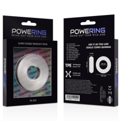 POWERING - SUPER FLEXIBLE Y RESISTENTE ANILLO PENE  4.5CM CLEAR