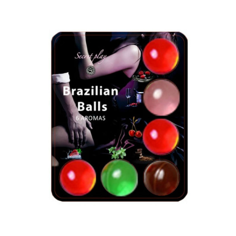 SECRETPLAY - 6 HOT BALLS LUBRICANTE CON AROMA DE FRUTAS