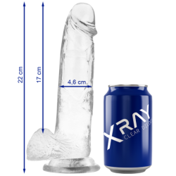 X RAY - CLEAR DILDO REALISTA TRANSPARENTE 22 CM X 4.6 CM