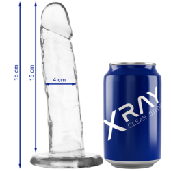 X RAY - CLEAR DILDO TRANSPARENTE 18 CM X 4 CM