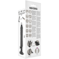 BASECOCK - VIBRADOR REALISTICO CONTROL REMOTO NEGRO 20 CM