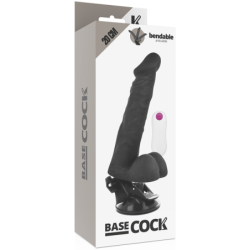 BASECOCK - VIBRADOR ARTICULABLE CONTROL REMOTO NEGRO 20 CM