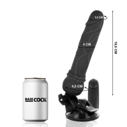 BASECOCK - VIBRADOR REALISTICO CONTROL REMOTO NEGRO 19.5 CM