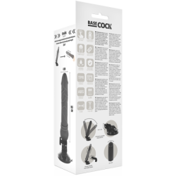 BASECOCK - VIBRADOR REALISTICO CONTROL REMOTO NEGRO 19.5 CM