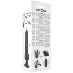 BASECOCK -  VIBRADOR REALISTICO CONTROL REMOTO NEGRO 18.5 CM