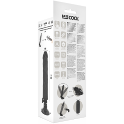 BASECOCK - VIBRADOR REALISTICO CONTROL REMOTO NEGRO 21 CM