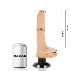 BASECOCK - VIBRADOR REALISTICO 2-1 NATURAL 18.5 CM